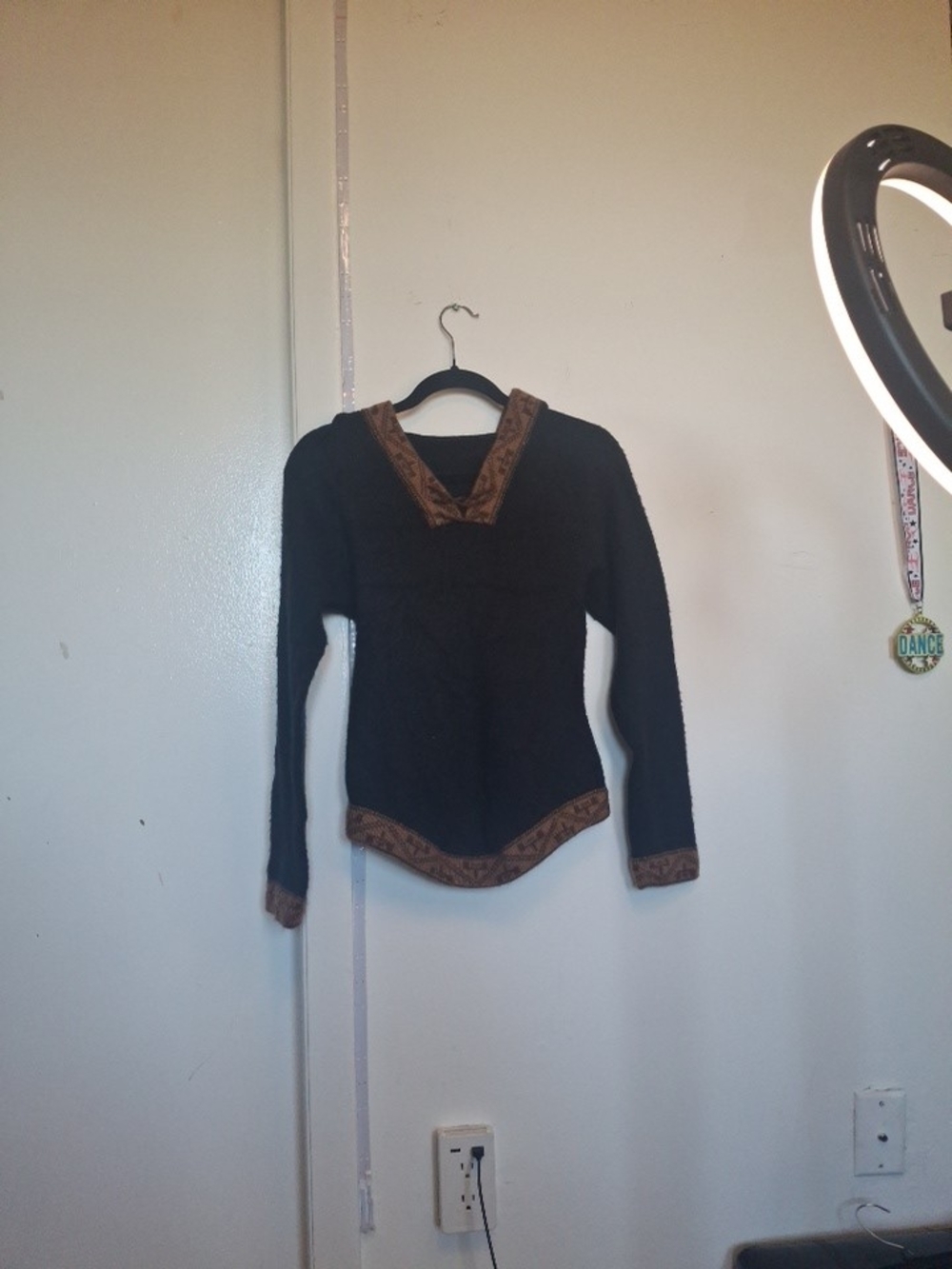 Black Women's Skirt with Brown Trim Accent